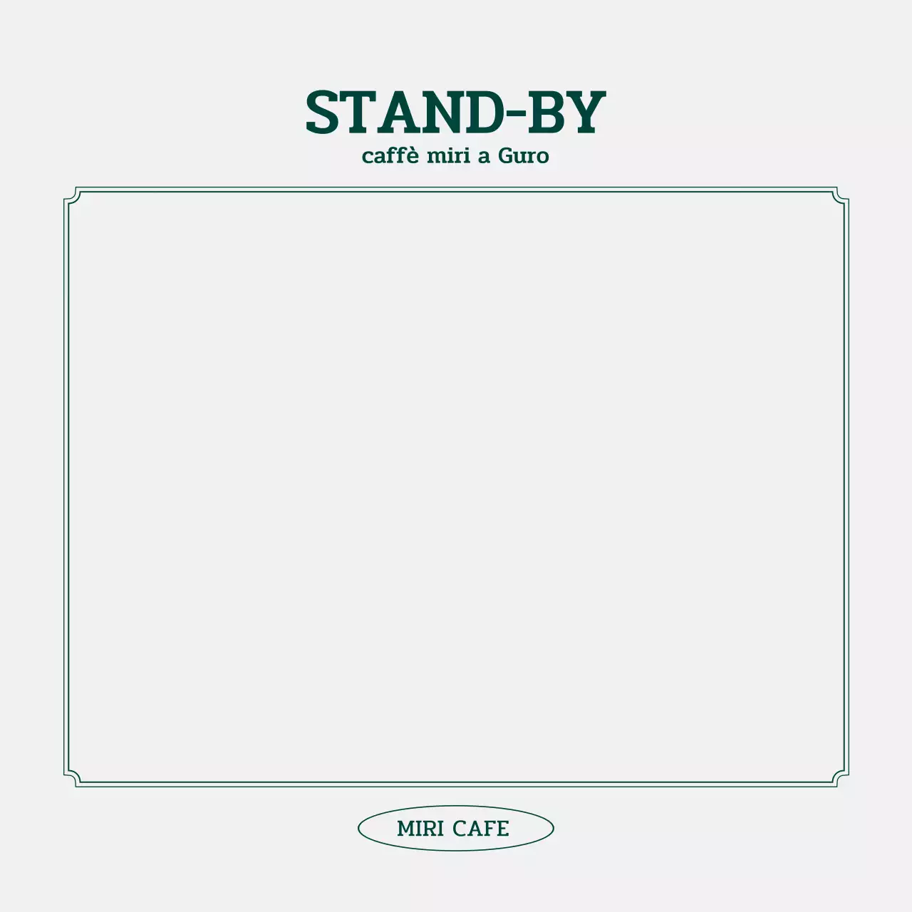 Merce da bar con bordi semplici e puliti in grigio e verde scuro.