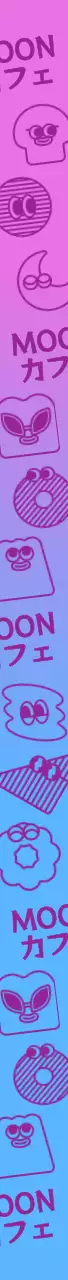 カラフルでかわいいデザートイラストとグラデーションの組み合わせスタイルのカフェグッズです。