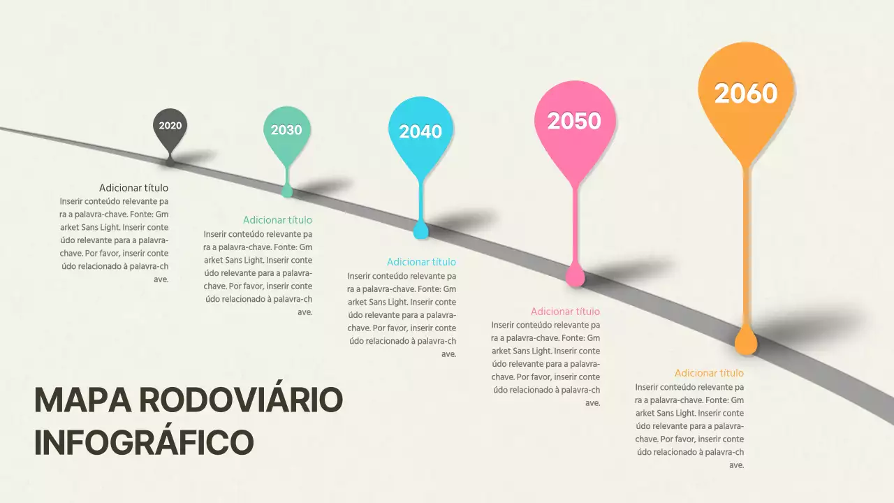Roteiros em cores pastel em diferentes tamanhos