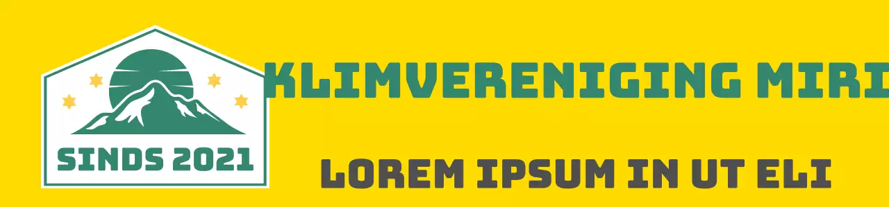 Lidmaatschapsvest met geel wit groen bergillustratie alpinisme clubembleem logo