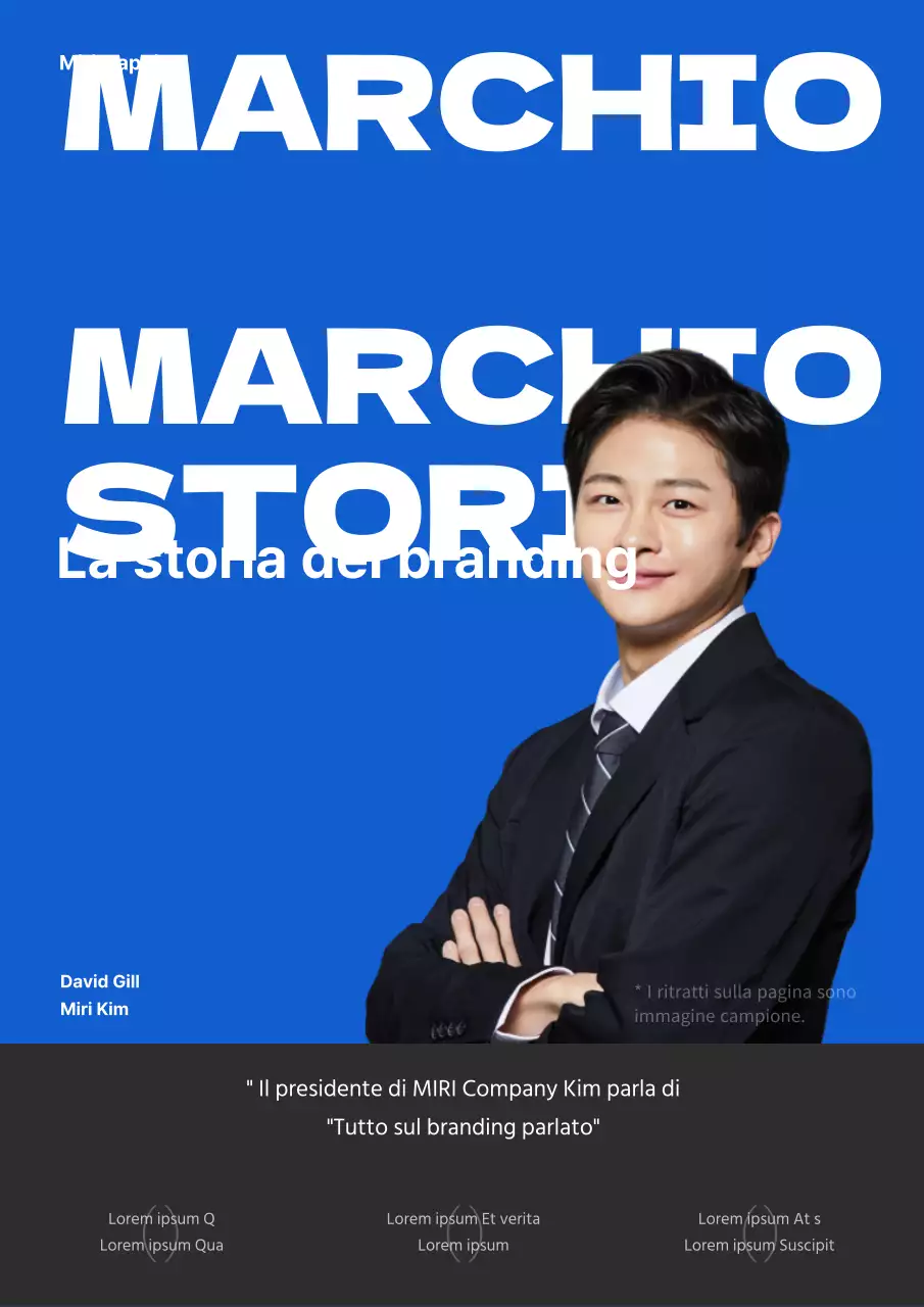 Un branding semplice che pone l'accento sulle persone in blu e nero