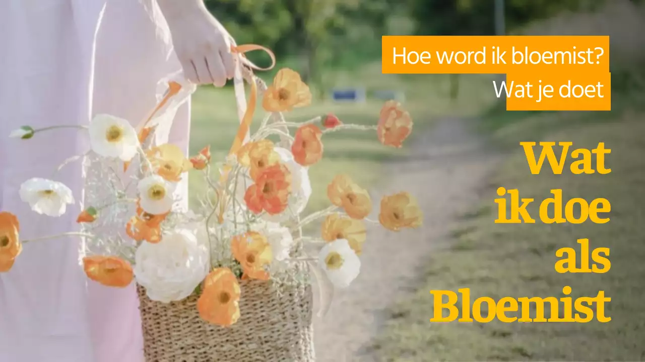 oranje schone tekst nadruk bloem bloemist werk youtube thumbnail