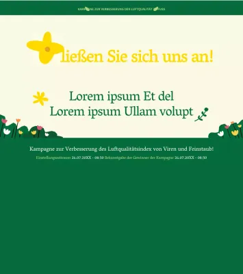 Über die grün-gelbe Kampagne "Zu Fuß zur Arbeit" im sauberen Stil