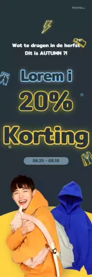 Neon geel en blauw concept kleding promotie