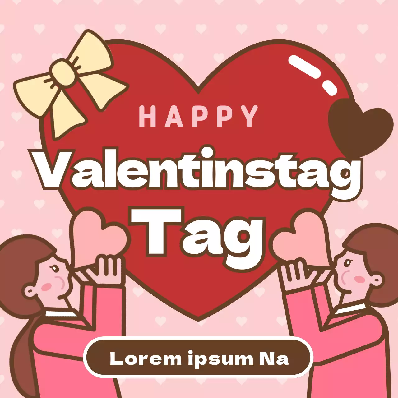 Valentinstag mit süßen rosa Illustrationen und Herzen