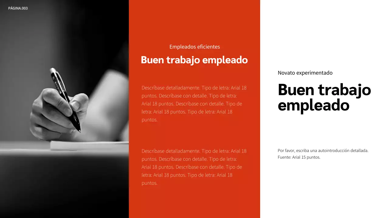 Presentación de la cartera en naranja y negro