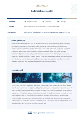 Een eenvoudig onderzoeksprotocol in blauw en lichtblauw