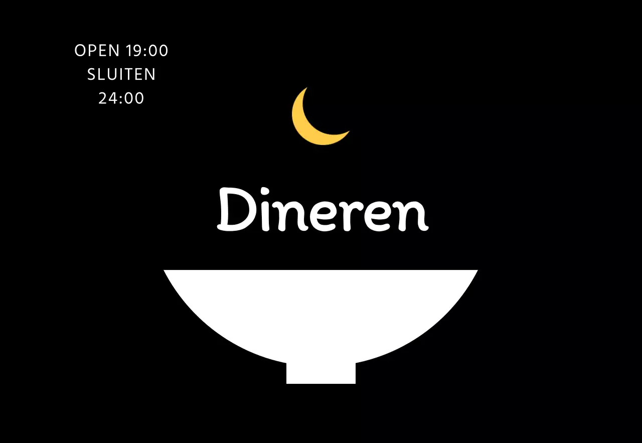 Zwart eenvoudig restaurant logo restaurant bewegwijzering