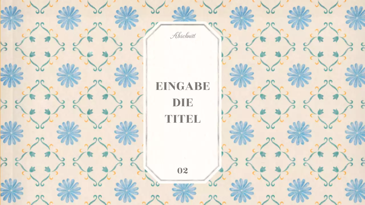 Emotionales konzeptionelles Grundlayout mit Vintage-Tapetenmuster in Beige und Hellblau