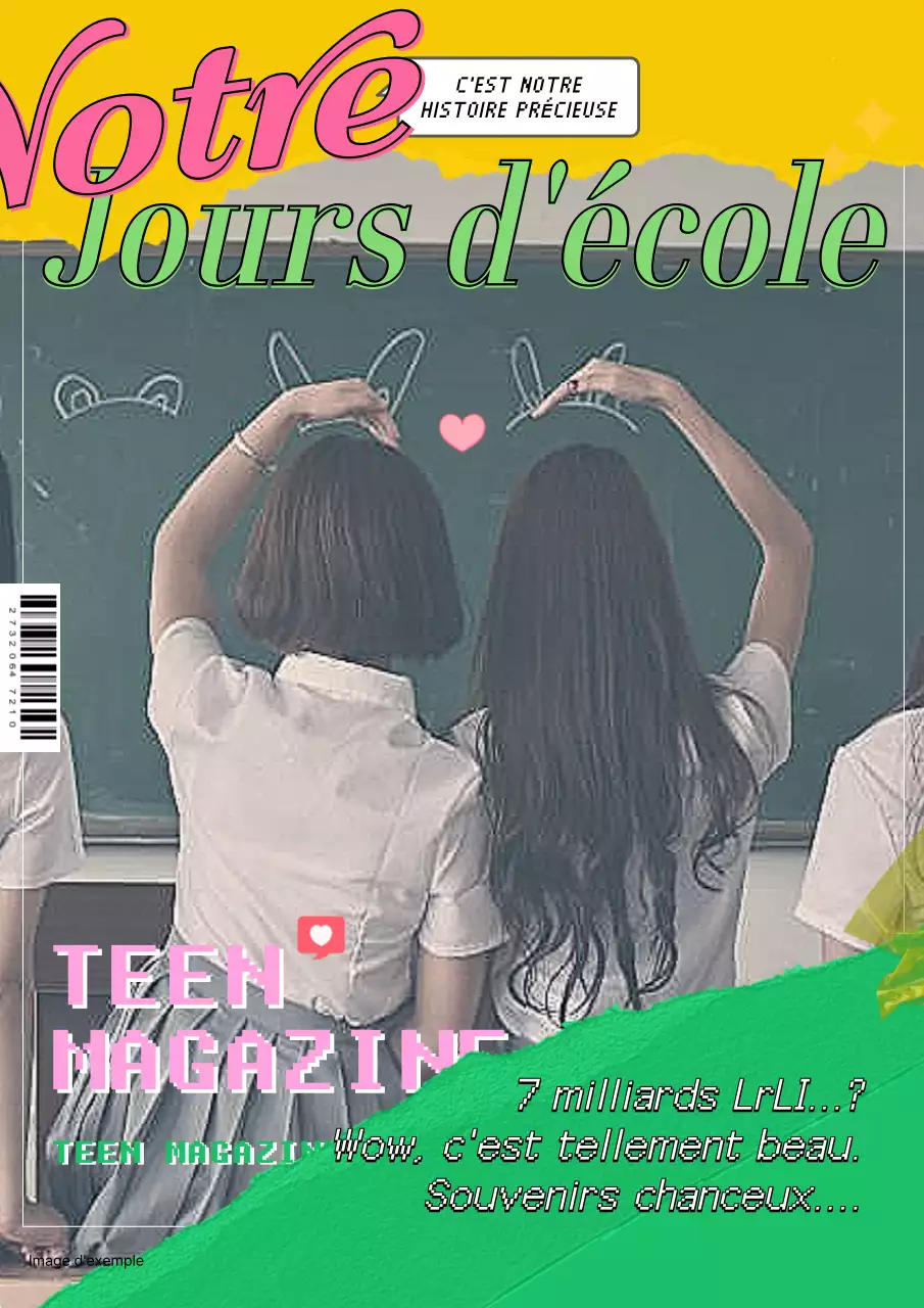 Vintage Retro Concept Yellow Green Schoolboy Artwork