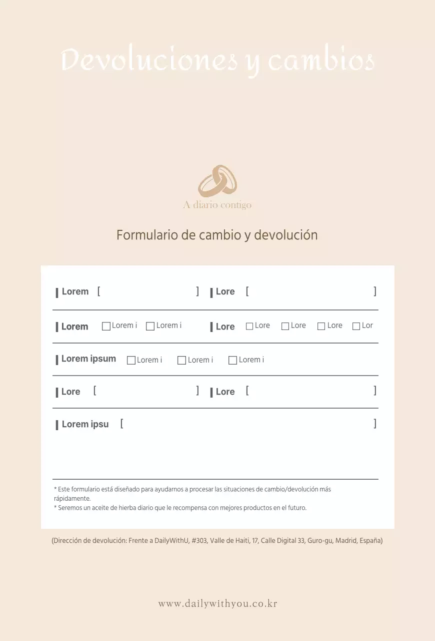 Diseñar una guía de devoluciones y reembolsos elegante y de color beige para centros comerciales