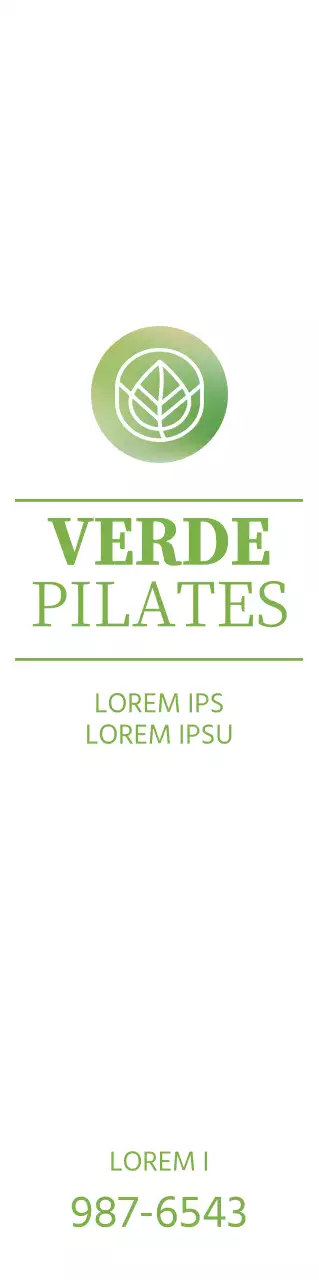 Para promocionar una consulta de Pilates con un concepto de lujo con un sencillo logotipo verde.
