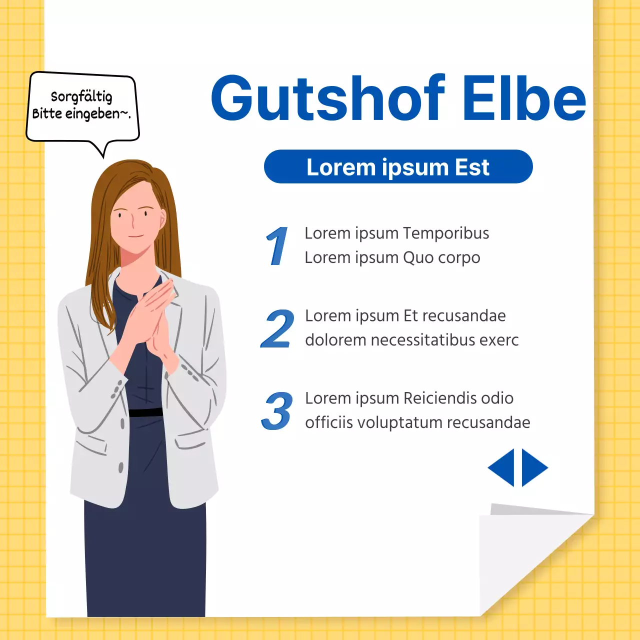 Business-Etikette in gelb und sauber CardNews