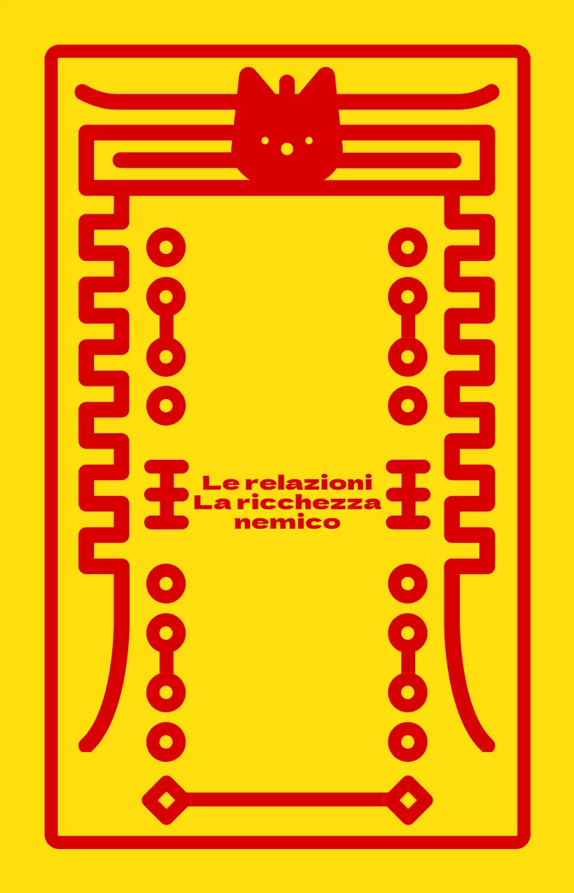 Simpatico concetto di cornice amuleto rotonda in giallo e rosso per regali personalizzati