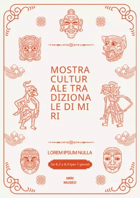 Anteprima tradizionale dei dipinti con disegno al tratto e bordi rossi
