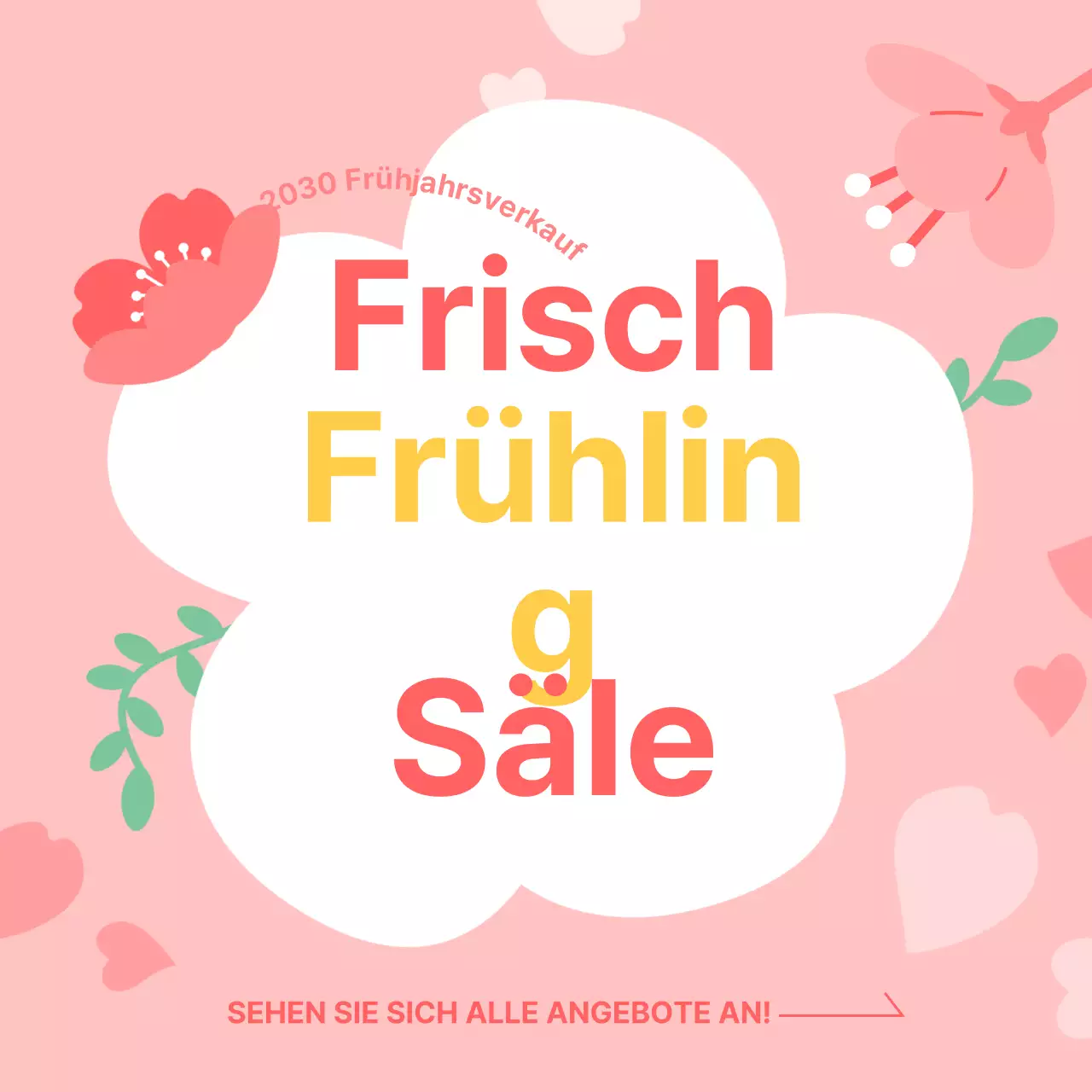 Frühling Anzeige mit rosa Kirschblüte Illustration Konzept