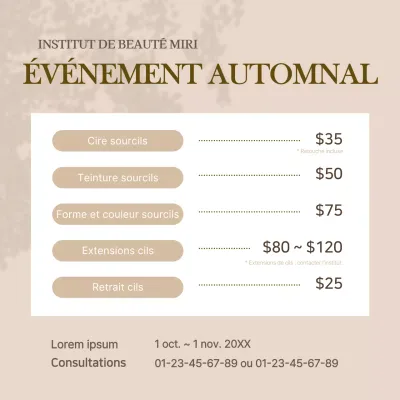 Pink Beige Calm Beauty Shop Vente d'automne