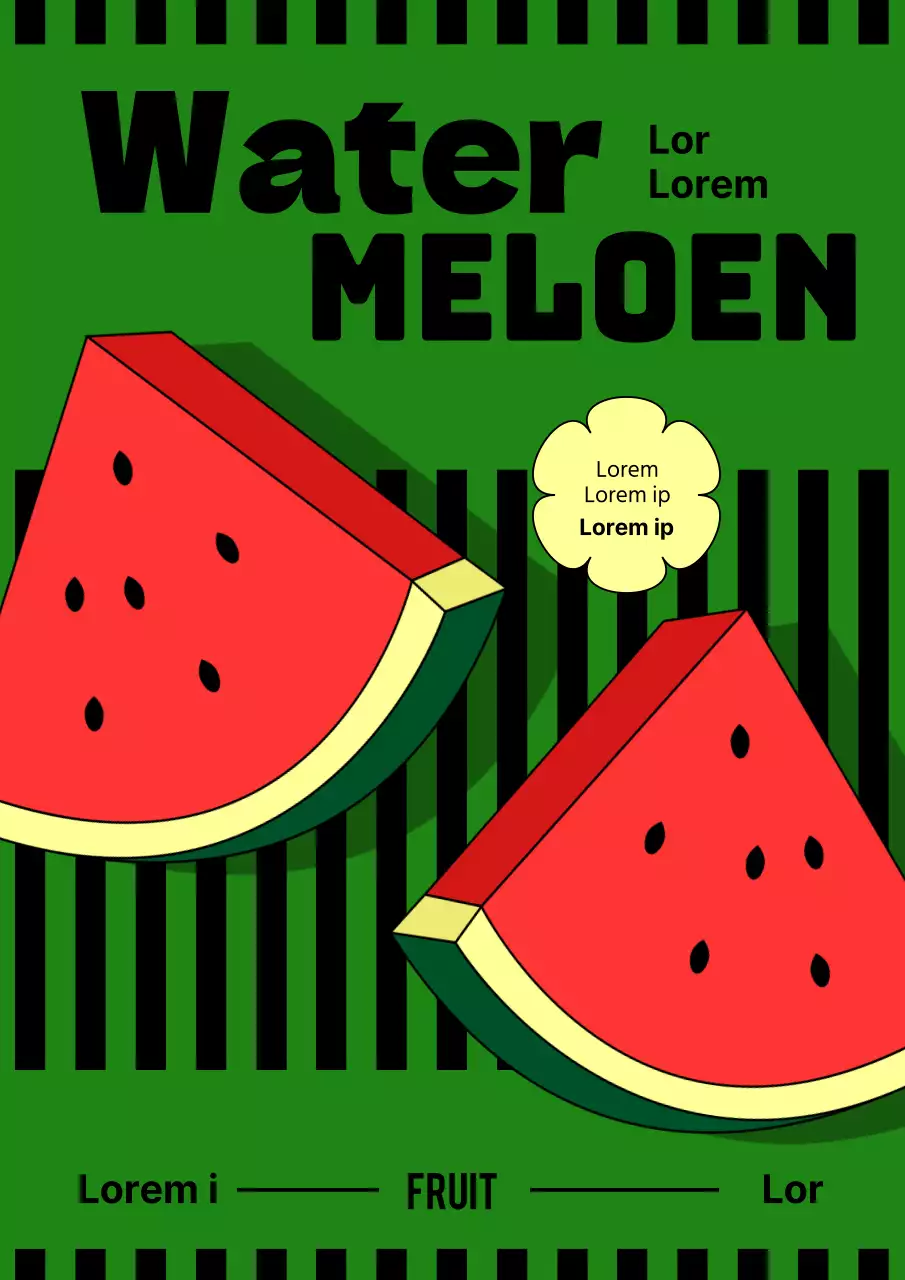 Promoot een kitscherige watermeloenverkoop in groen en rood