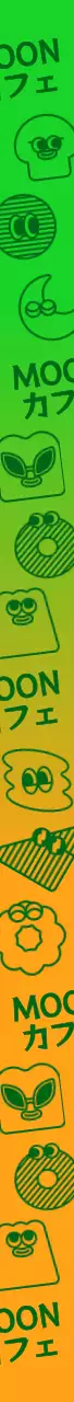 カラフルでかわいいデザートイラストとグラデーションの組み合わせスタイルのカフェグッズです。
