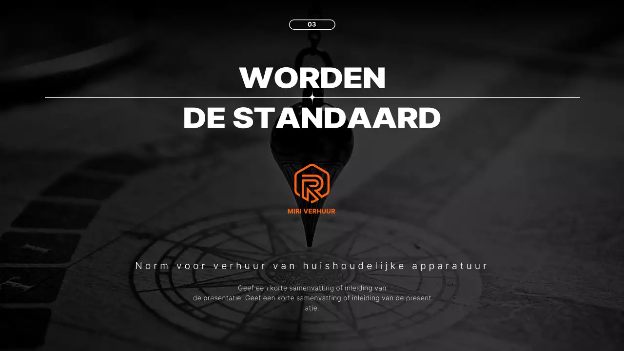 Voorstel voor verhuurservice voor apparaten met oranje elementen