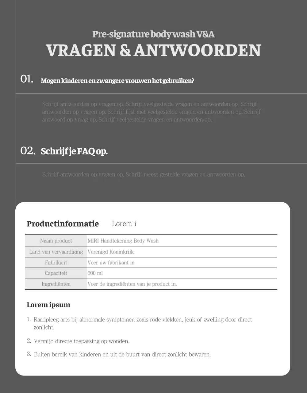 Een groene, natuurlijke, eenvoudige body wash promoten