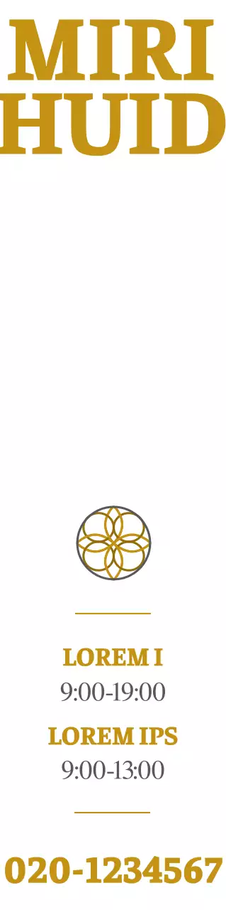 Een dermatologische praktijk promoten met een gestileerd logo in goud en donkergrijs