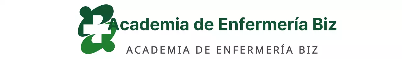 Diseño promocional sencillo con logotipo verde y nombre de la escuela de enfermería