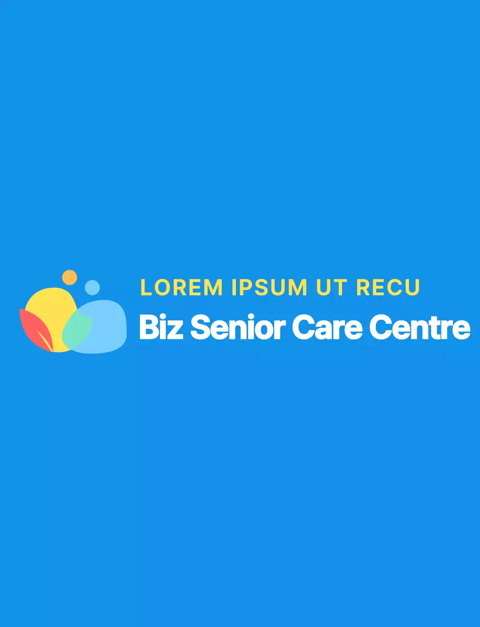 Abgerundetes und einfaches Logo im Stil eines menschlichen Symbols mit blauen und bunten Farbkombinationen für das Personal eines Pflegezentrums