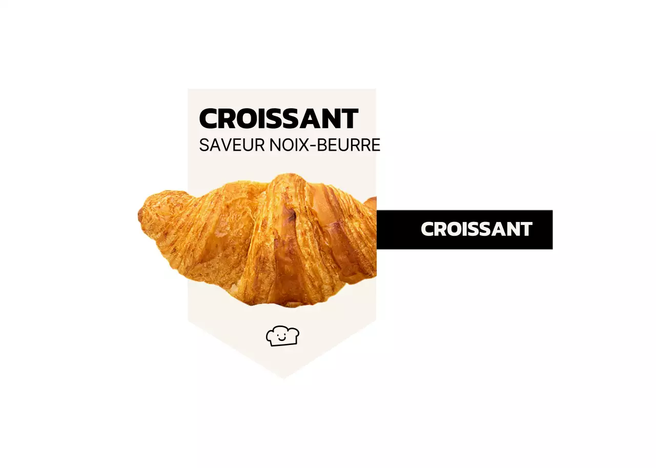 À l'intérieur d'une carte de boulangerie au design simple, avec des images de vrai pain en noir et ivoire.