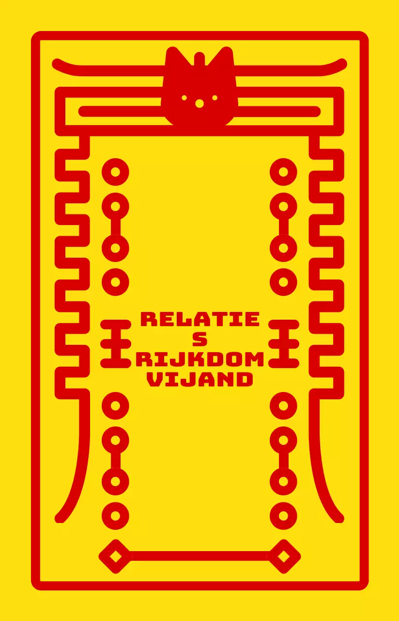 Schattig rond amulet frame concept in geel en rood voor gepersonaliseerde geschenken