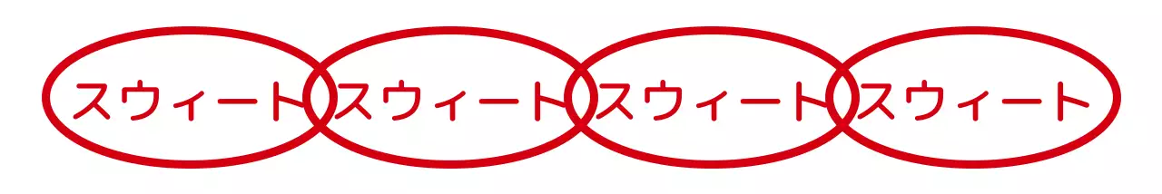 赤の繰り返しのシンプルな図形とテキストの組み合わせスタイルのカフェ。