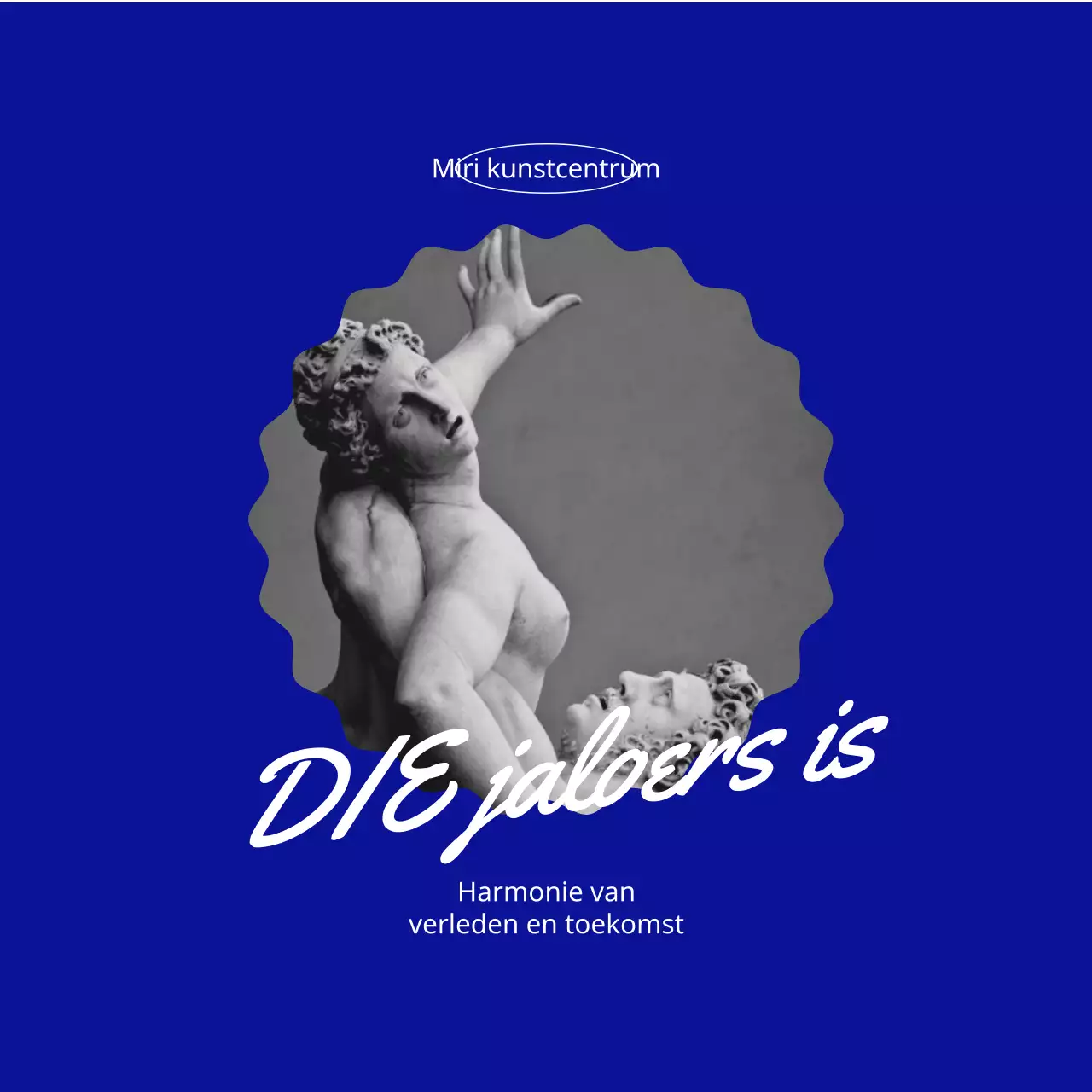 Een hip ontwerp om een tentoonstelling te promoten, compleet met foto's en een handschrift dat eruitziet alsof het door een Magic-fan is geschreven.