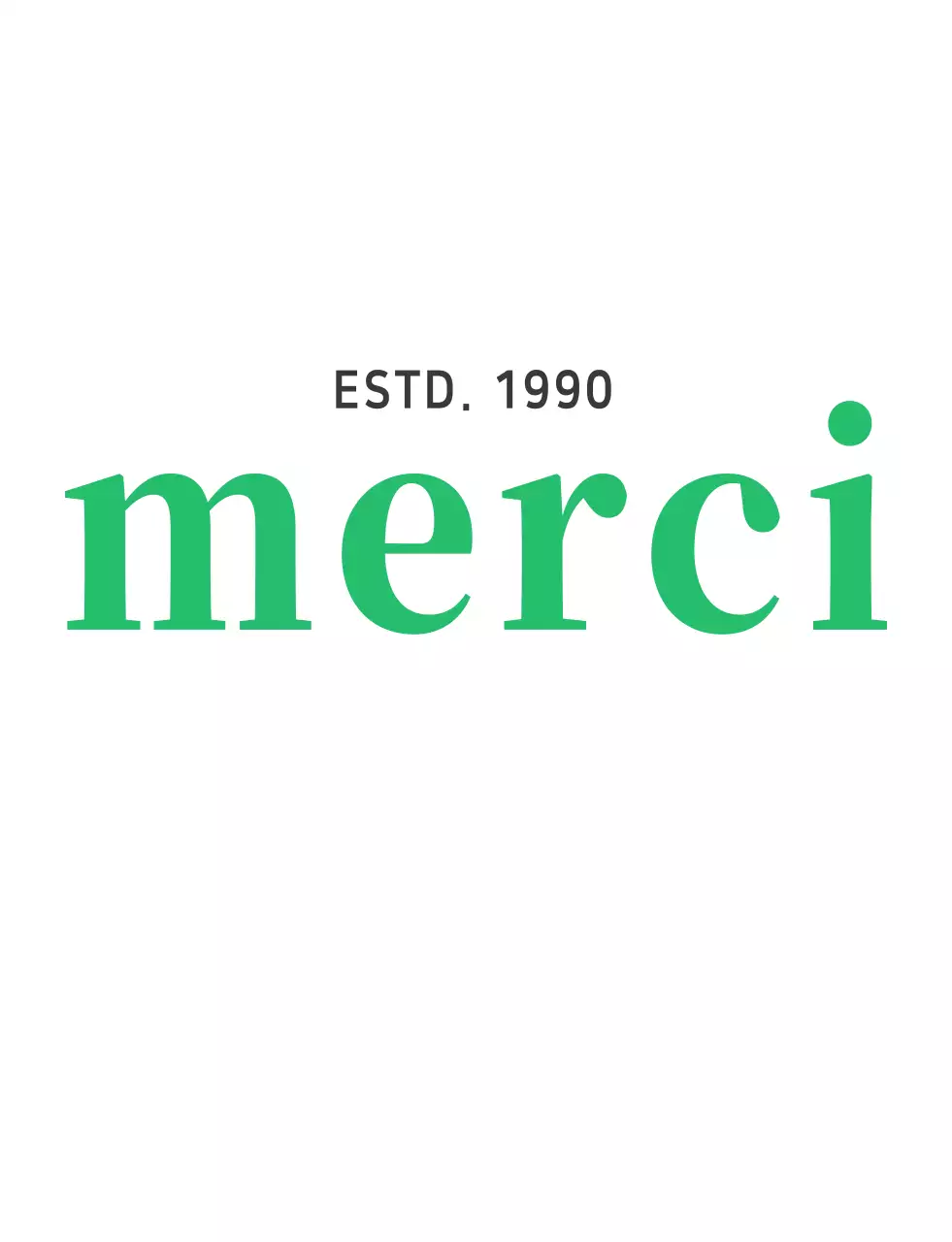 T-Shirt personnalisé Merci avec logo blanc et vert illustration florale