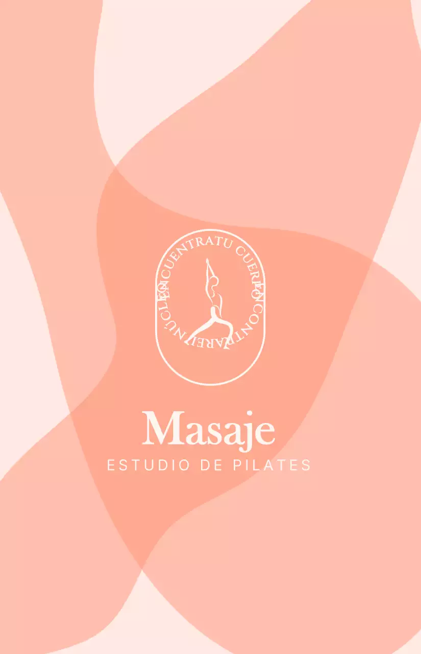 Sencillo y adorable carné de socio de Pilates con pétalos de color rosa palo y logotipo