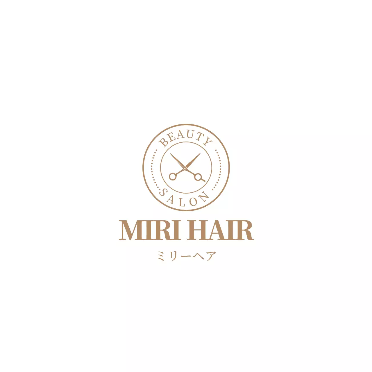 ハサミが描かれたシンプルなロゴのヘアサロンのロゴデザイン