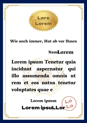 Kompliment an die Veranstaltung mit marineblauen und goldenen Akzenten