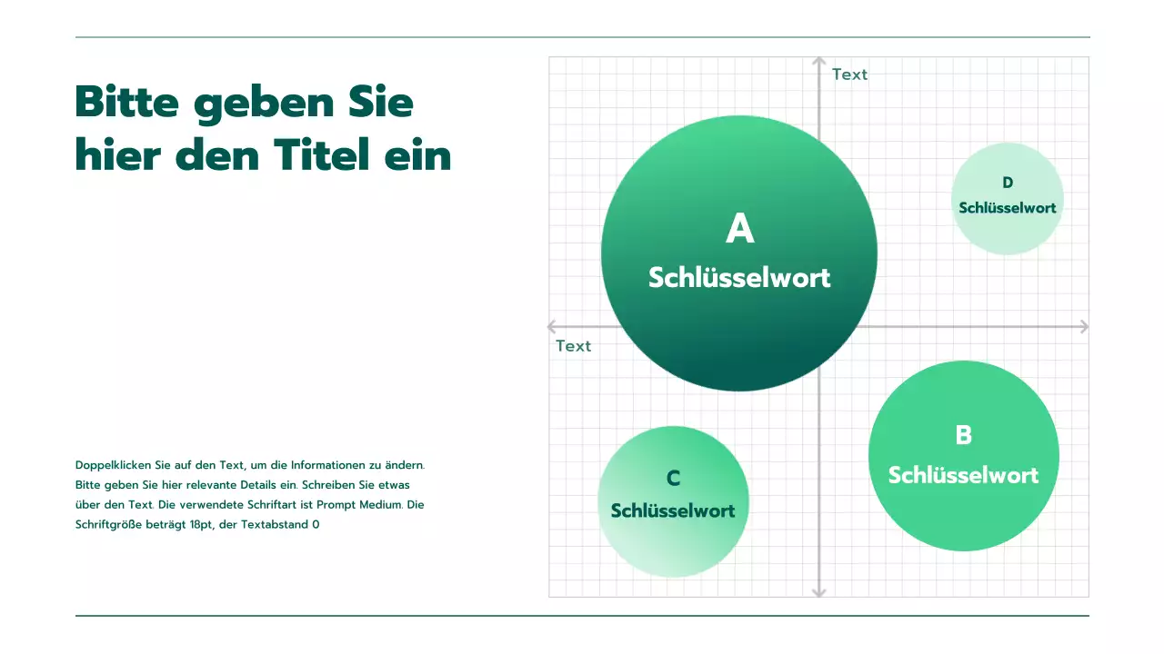 Präsentation mit verschiedenen Diagrammen in grünen Farbverläufen