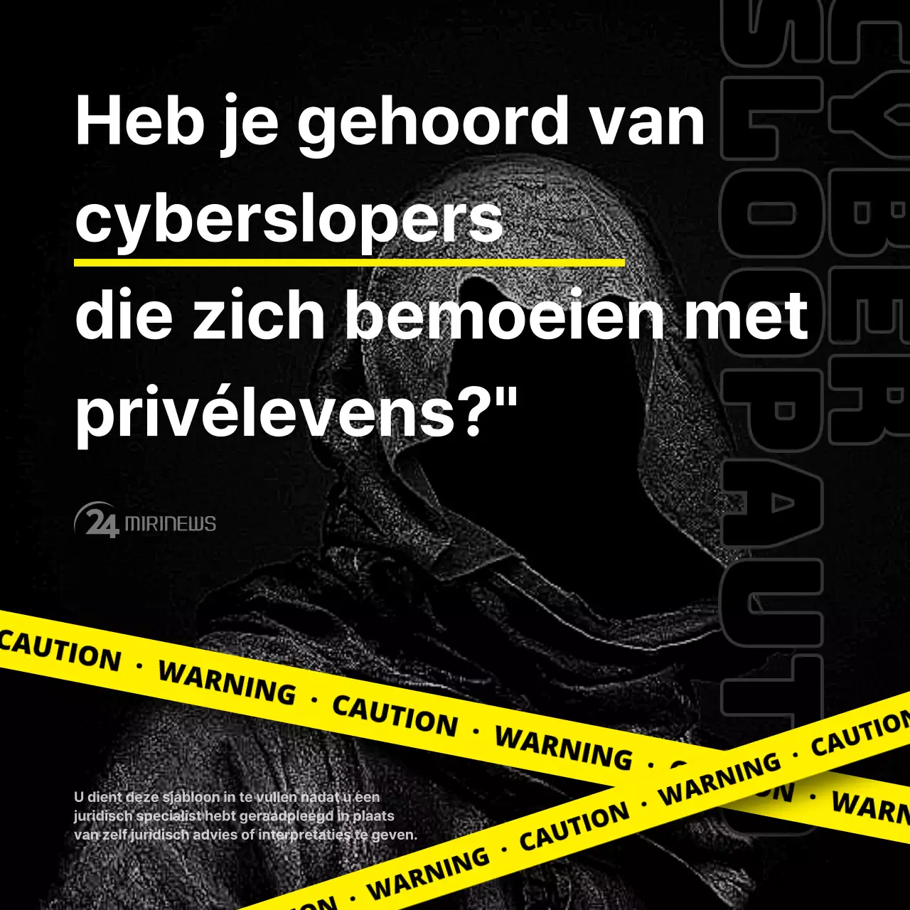 Cyberwrecker met zwarte en gele waarschuwingslijnen