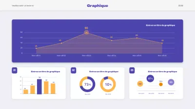 Diagramme graphique propre en violet et blanc