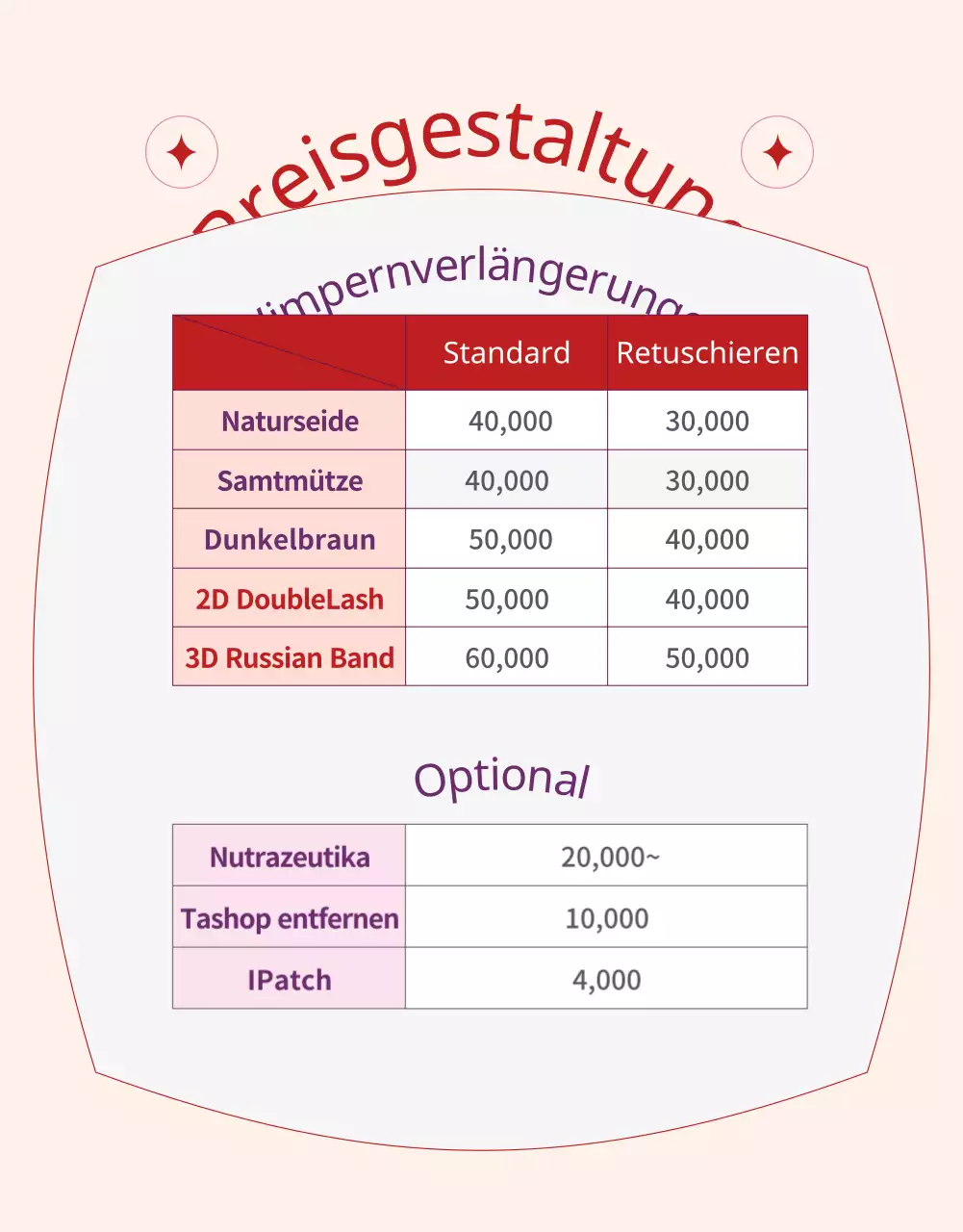 Werben Sie für schöne Wimpernverlängerungen in Rosa (Detailseite)