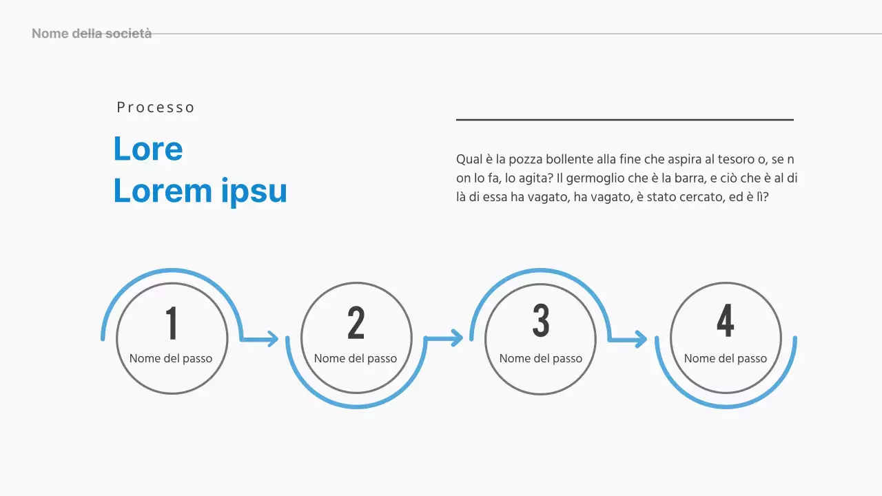 Una semplice linea temporale concettuale in azzurro