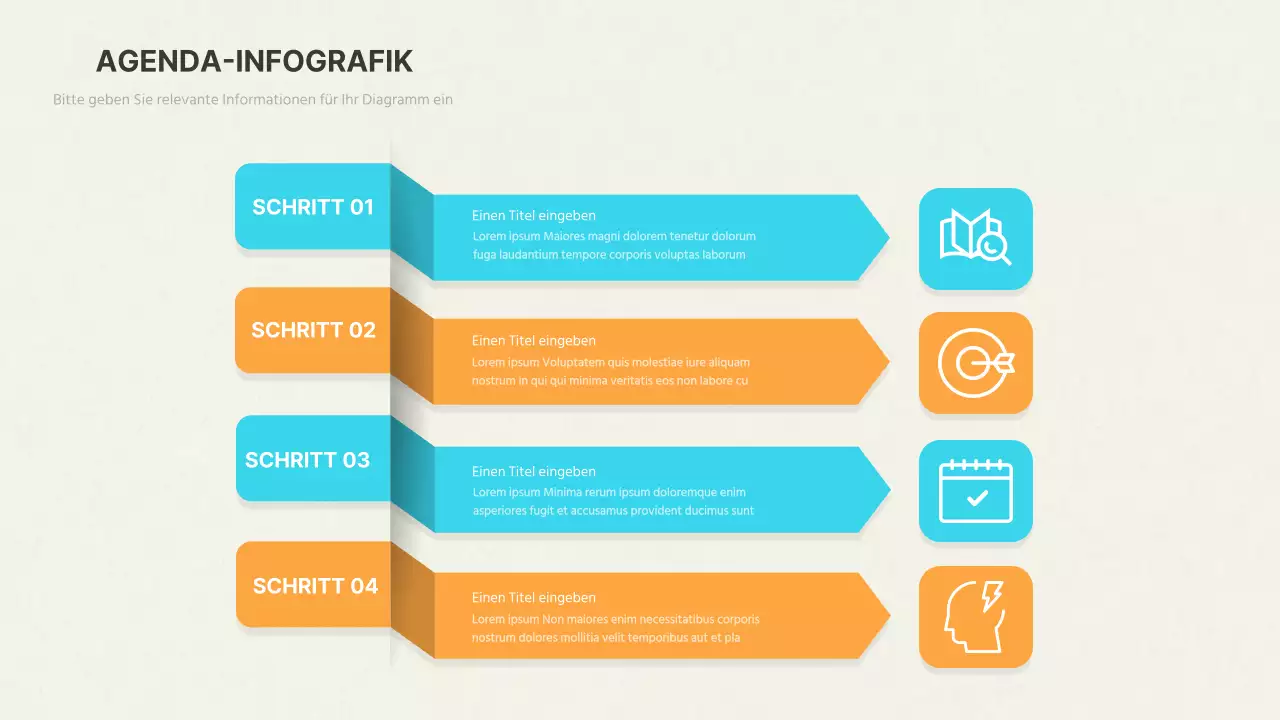 Agenda mit orangefarbenem und hellblauem dreidimensionalem Schattenkonzept