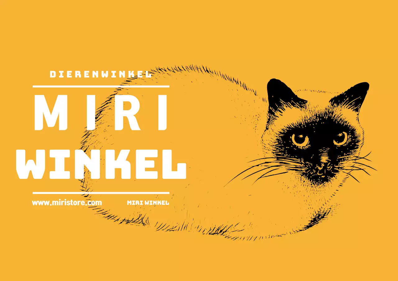 Geel geïllustreerd dierenwinkellabel