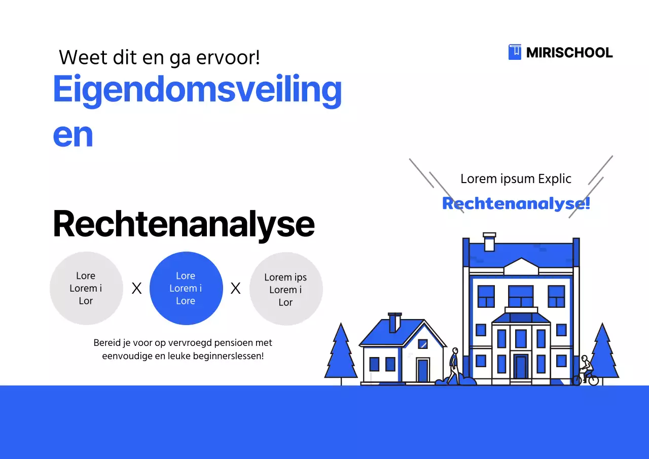 Onroerend goed illustratie horizontale poster in blauw