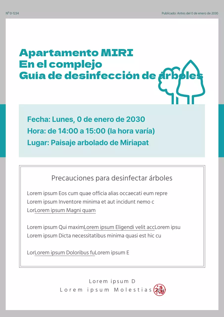 Guía para desinfectar los árboles de los complejos de apartamentos grises y turquesas