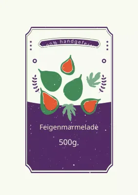 Vintage Feigenmarmelade Etikett Design Poster in lila