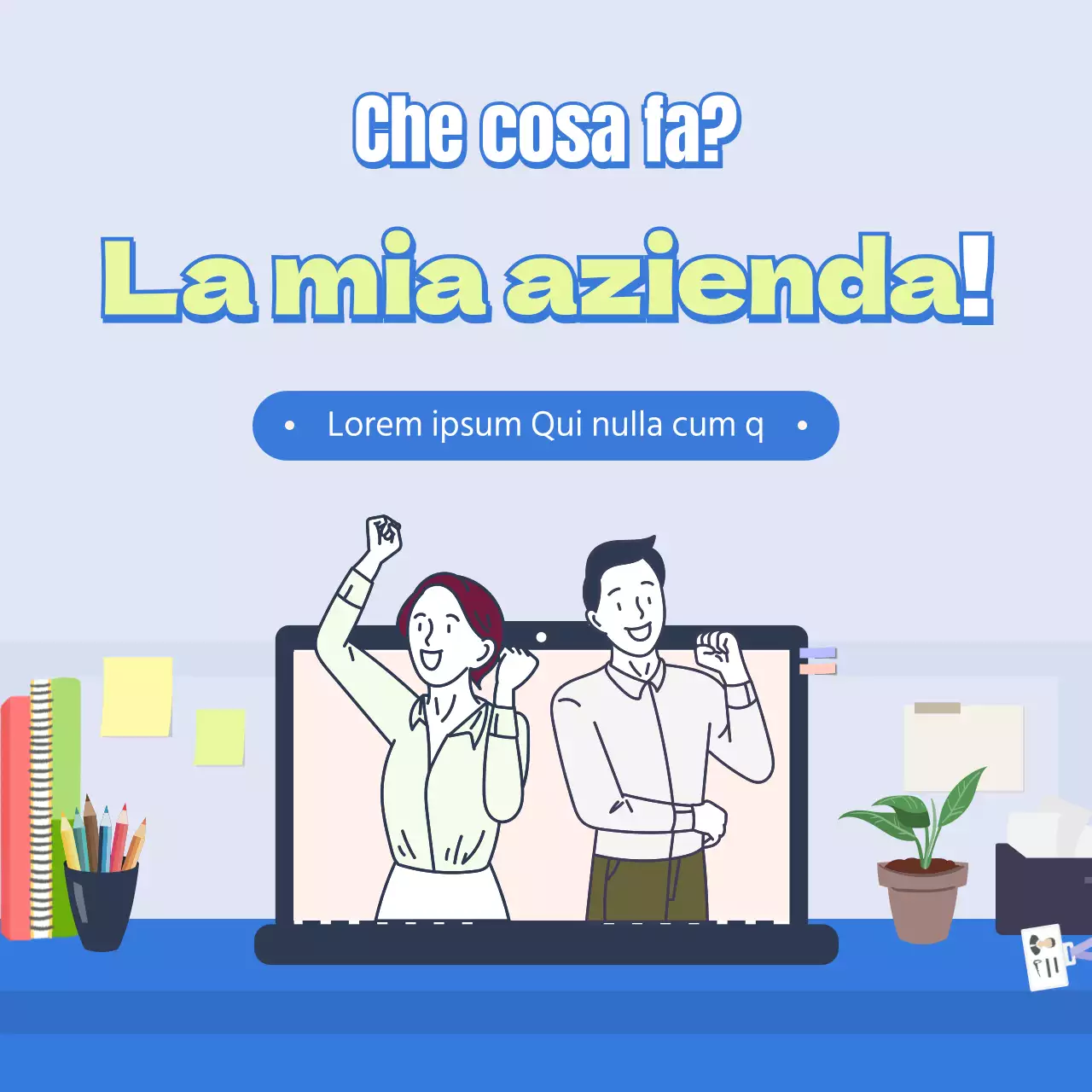 Scheda di descrizione del lavoro pastello news design