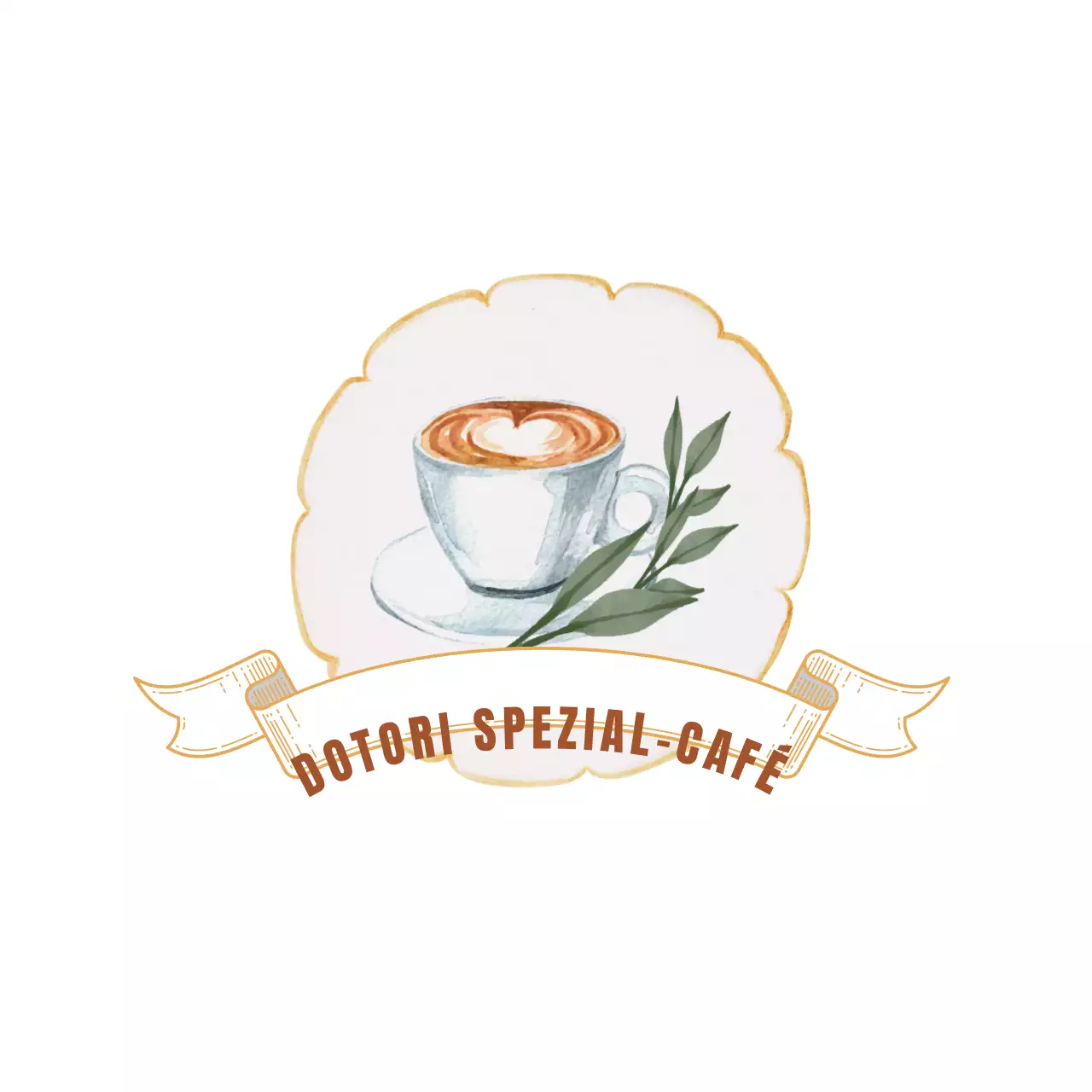 Cafe-Logo, ein antikes Konzept mit sanften Farben