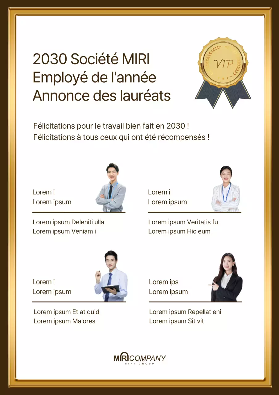 Annonce des lauréats de nos prix du personnel soigneusement encadrés