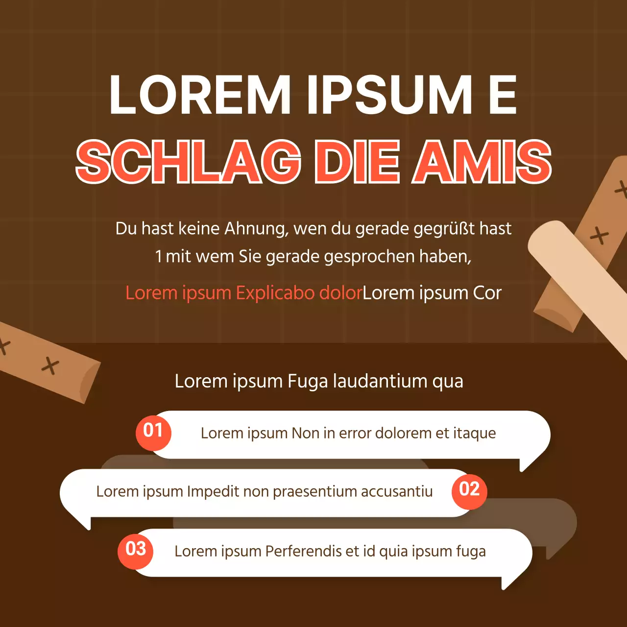 Braune Töne und rote Punkte Neujahrstag In-House Event Athletics Card News